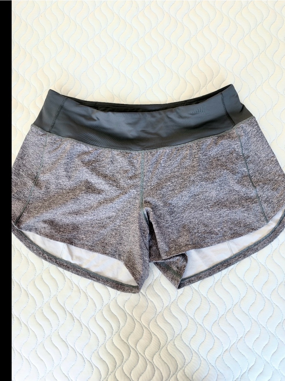 lululemon athletica Grey Marled Athletic Shorts with Dark Waistband